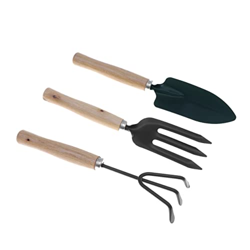 CIYODO 3Stücke Gartenwerkzeug Set Teiliges Mini Gartengeräte Set für Innenbereich Handkelle Gartenrechen und Perfektes Set für Zimmerpflanzen und Kleine Gartenarbeiten Zufällige von CIYODO
