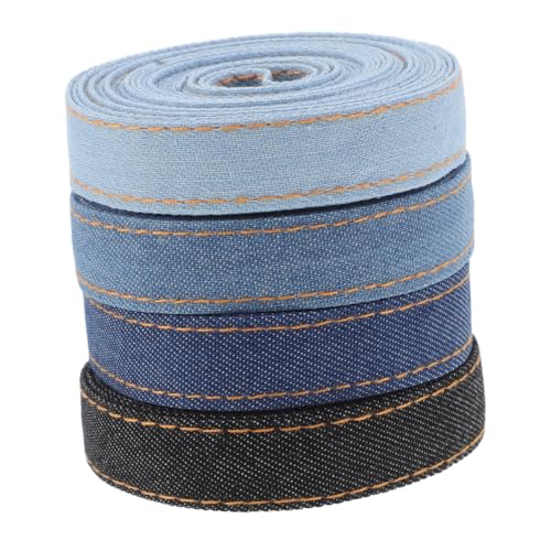 CIYODO 4 Rollen Denim Stoffband pro Farben Jeansband für DIY Basteln Geschenkverpackung Schleifen Haarschmuck Textil Zubehör Handgefertigt CIYODO 4 Rollen Denim Stoffband pro Farben Jeansband für DIY Basteln Geschenkverpackung Schleifen Haarschmuck Textil Zubehör Handgefertigt von CIYODO