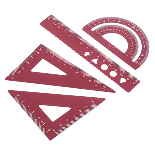 CIYODO 4 STÜCKE Aluminium Lineal Set mit Dreieck Winkelmesser Geradem Lineal Robustes Präzises Metall Geometrie Messwerkzeug für Schule Büro Studenten Vielseitig und Langlebig CIYODO 4 STÜCKE Aluminium Lineal Set mit Dreieck Winkelmesser Geradem Lineal Robustes Präzises Metall Geometrie Messwerkzeug für Schule Büro Studenten Vielseitig und Langlebig von CIYODO