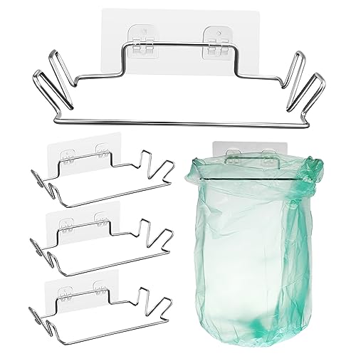 CIYODO Müllbeutelhalter Aus Edelstahl Mit Aufklebern 4 Sätze Für Küche Und Bad Abfallbeutelhalter Für Schrank Und Spüle von CIYODO