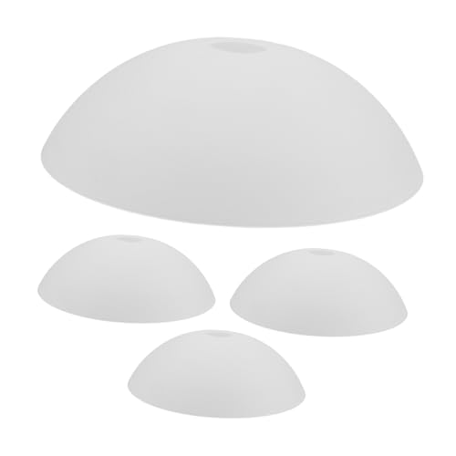CIYODO 4 Stück Halbmondförmige PVC Pendelleuchten Lampenschirme in Creme Minimalistisches Design für Wohnzimmer Schlafzimmer Leicht zu Reinigen Sanfte Lichtstreuung Ersatz für Moderne von CIYODO