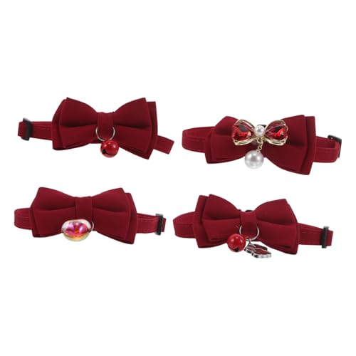 CIYODO 4 Stück Haustier Hochzeitshalsband Haustier Halsglocke Hundehalsband Katzenhalsband Fliege Abreißbares Katzenhalsband CIYODO 4 Stück Haustier Hochzeitshalsband Haustier Halsglocke Hundehalsband Katzenhalsband Fliege Abreißbares Katzenhalsband von CIYODO
