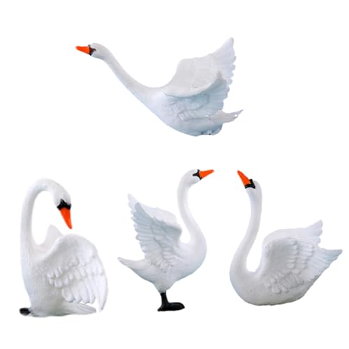 CIYODO 4 Stück Mini-Schwan-Ornamente Dekorativer Schwan Aus Kunststoff Mini-Schwan-Figuren DIY-blumentopf-zubehör CIYODO 4 Stück Mini-Schwan-Ornamente Dekorativer Schwan Aus Kunststoff Mini-Schwan-Figuren DIY-blumentopf-zubehör von CIYODO