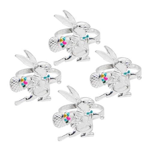 CIYODO 4 Stück Teiliges Osterhasen Serviettenring Set aus Wiederverwendbare Hasenform Serviettenschnallen für Festliche Tischdekoration Robust und Leicht zu Reinigen für Osterfeiern und CIYODO 4 Stück Teiliges Osterhasen Serviettenring Set aus Wiederverwendbare Hasenform Serviettenschnallen für Festliche Tischdekoration Robust und Leicht zu Reinigen für Osterfeiern und von CIYODO