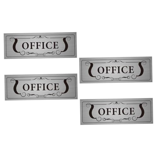 CIYODO 4 Stück Teiliges PVC Büro Türschild Set Selbstklebende Tür Fenster Aufkleber Büro Business Zeichen Vielseitig Minimalistisch Robust von CIYODO