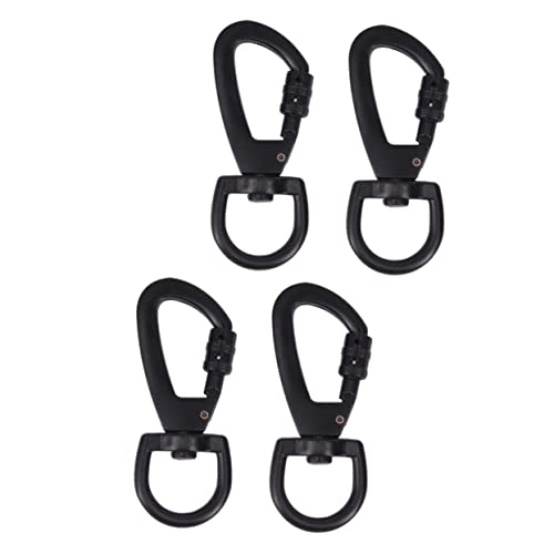 CIYODO 4 Stück Teiliges Schwarzer Drehbarer D Förmiger Schnapphaken aus Zinklegierung Langlebige Schnalle für Riemen Praktische Outdoor Lanyard Befestigung für Taschen und Gepäckzubehör von CIYODO
