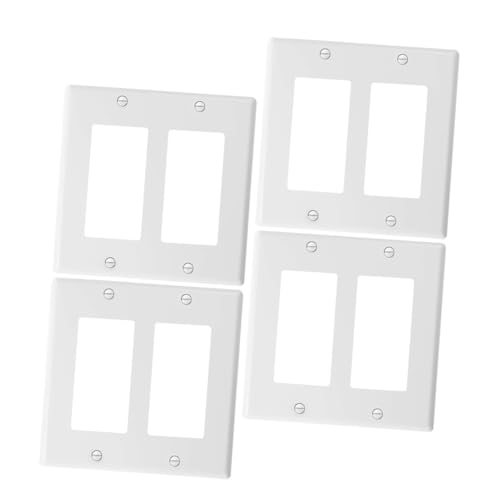 CIYODO 4 Stück Teiliges Weiße US wandplatten Abdeckungen aus Robustem Thermoplastischem Material Schlagfest Dekorativ Sicherer Schutz vor Stromschlägen Einfache Montage mit Schrauben von CIYODO