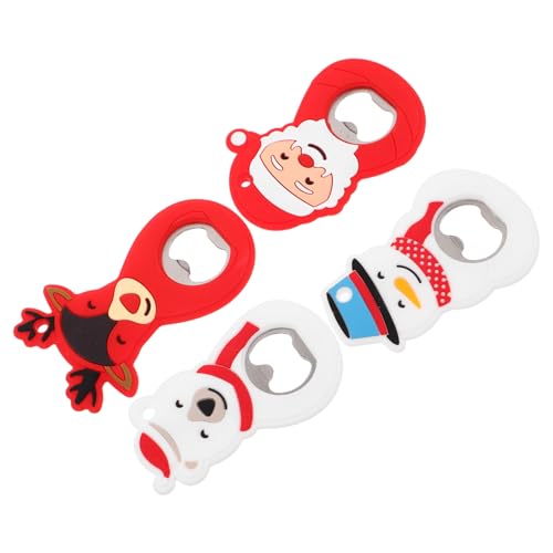 CIYODO 4 Stück Weihnachts-flaschenöffner Cartoon Snowman Bär Santa Magnetisch Multifunktional Tragbar Für Bar Party Küchen-dekoration von CIYODO
