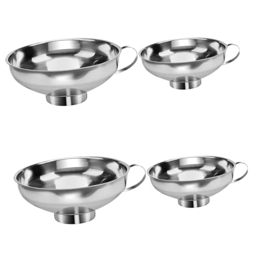 CIYODO 4 Stücke Teiliges Edelstahl Küchen-trichter Weitem Hals Rostfrei Auslaufsicher für Marmelade Bohnen Dicke Flüssigkeiten Geeignet für Einmachgläser von CIYODO