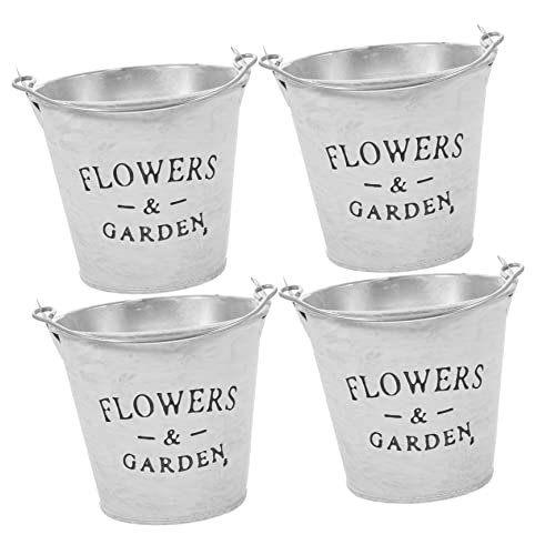 CIYODO 4-teiliger Retro-blumeneimer Aus Eisen Tragbarer Blumentopf Für Sukkulenten Blumentopf-Dekoration Für Zuhause Terrasse Balkon von CIYODO