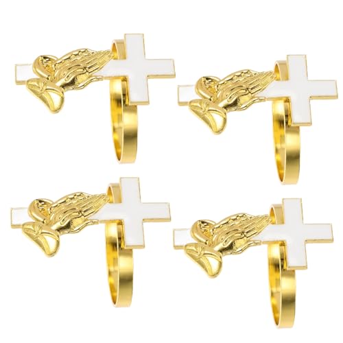 CIYODO 4er Satz Kreuz-serviettenringe Aus Metall Für Esstisch-Dekoration Serviettenhalter Für Hochzeiten Party-Accessoire von CIYODO