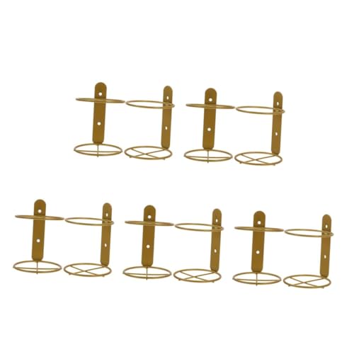 CIYODO 5 Sätze Wandmontiertes Weinregal Goldene Flaschenhalter Für Flasche Eleganter Weinorganizer Für Küche Bar Und Esszimmer Sicher Und Installieren 2 Stücke * 5 von CIYODO