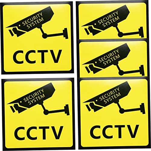 CIYODO 5 Stück Teiliges Cctv Video Warnschilder für Außenbereich Sicherheitszeichen für Stunden Überwachung Selbstklebende Aufkleber für Bürogebäude Parks und CIYODO 5 Stück Teiliges Cctv Video Warnschilder für Außenbereich Sicherheitszeichen für Stunden Überwachung Selbstklebende Aufkleber für Bürogebäude Parks und von CIYODO