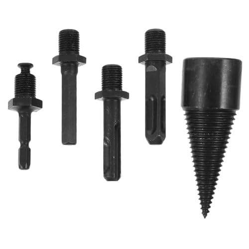 CIYODO 5 Stück Teiliges Metall Holzspalter Bohrer Verschleißfest Hitzebehandelt Hochhärtend Vibrationsbeständig Effizient für Brennholzspaltung Geeignet für Haushalt und Werkstatt von CIYODO