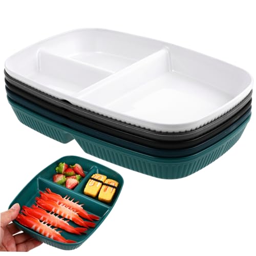 CIYODO 5 Stück Teiliges Portionskontroll Teller Geteilte Servierplatten für Gesunde für Diät Essensplanung und Snack Servieren Robustes Leicht zu Reinigendes Geschirr von CIYODO