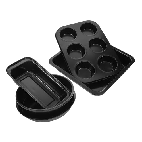 CIYODO 5 Teiliges Backset Backblech Form Ofenblech Pizza Servierblech Muffinblech Antihaftbeschichtetes Backblech Grillpfanne Kleines Backblech Kuchenform Kastenform von CIYODO