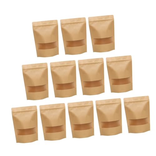 CIYODO 50stücke Kraftpapier Standbeutel Wiederverwendbar Mit Fenster Für Lebensmittel Trockenes Obst Tee Verpackung Selbstabdichtend CIYODO 50stücke Kraftpapier Standbeutel Wiederverwendbar Mit Fenster Für Lebensmittel Trockenes Obst Tee Verpackung Selbstabdichtend von CIYODO