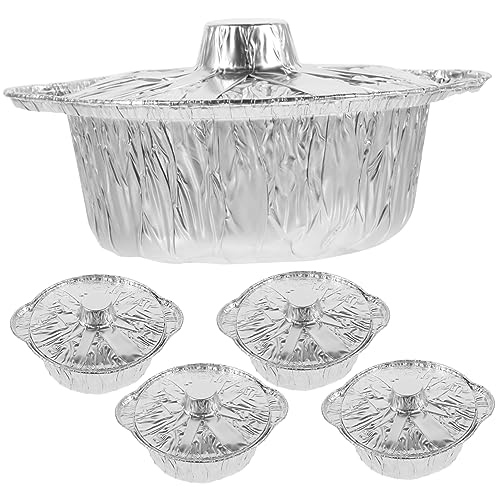 CIYODO 5 Satz Aluminiumfolie Pfannen Grilltöpfe für BBQ Tragbare Lebensmittelbehälter für Camping und Backen Hitzebeständig und Vielseitig CIYODO 5 Satz Aluminiumfolie Pfannen Grilltöpfe für BBQ Tragbare Lebensmittelbehälter für Camping und Backen Hitzebeständig und Vielseitig von CIYODO