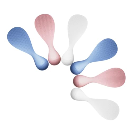 CIYODO 6 Stück Antihaft Reislöffel Kunststoff Set Hitzebeständig Stehend mit Tumbler Design Reiskocher Küchenutensil Platzsparend und Leicht zu Reinigen für Zuhause und Restaurant von CIYODO