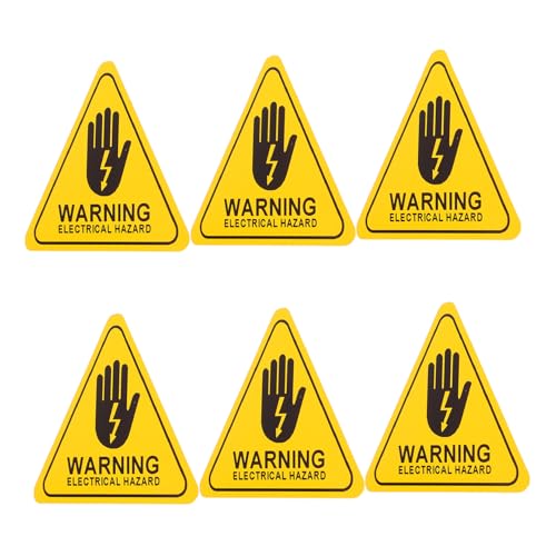 CIYODO 6 Stück Teiliges Hochspannungs Warnschild Selbstklebend Wetterfestes Elektrisches Gefahrenschild mit Englischem Text Langlebig für Industrie Werkstätten Außenbereiche und von CIYODO