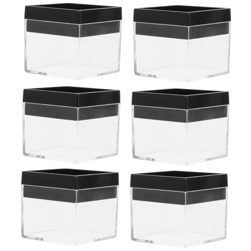 CIYODO 6 Stück Teiliges Transparentes Mineral display Quadratische Kunststoff aufbewahrungsbox mit Glatten Kanten Vielseitig für Schmuck Sammlerstücke Kunsthandwerk Sichere und von CIYODO