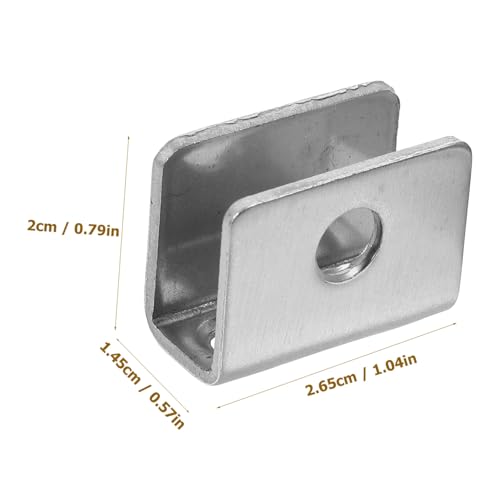 CIYODO 8 Stück Teiliges Edelstahl Glasklemmen für Glasregale Klein Verstellbare Glasstützen mit Glänzender Oberfläche Einfache Montage für Badezimmer Küchen und Bücherregale von CIYODO