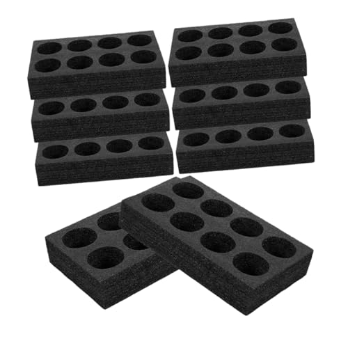 CIYODO 8 Stück Teiliges Getränkehalter Tabletts mit Löchern Praktischer Takeout Becherträger aus Schwarzem Langlebigem Material Platzsparend für Kaffee Tee Softdrinks für von CIYODO