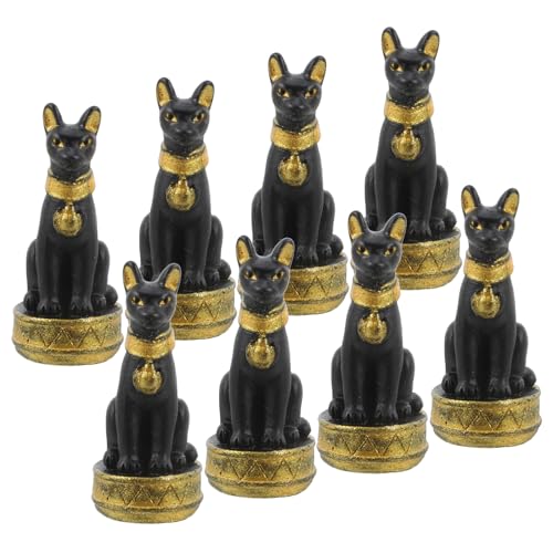 CIYODO 8 Stück Mini Harz Tierfiguren Kleine Katze Figuren Miniatur Tierfiguren Mini Katze Skulpturen für Miniatur Landschaftsgärten Bonsai Fischbecken Aquarien von CIYODO