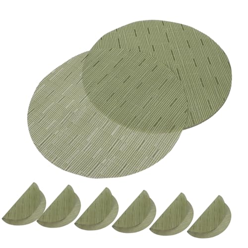 CIYODO 8stücke Runde Gewebte Tischsets Aus Bambusmuster Isolierunterlagen Für Esstisch Und Schreibtisch Hitzebeständig Pflegeleichtes PVC-Material Rustikale Dekoration Für Küche Und CIYODO 8stücke Runde Gewebte Tischsets Aus Bambusmuster Isolierunterlagen Für Esstisch Und Schreibtisch Hitzebeständig Pflegeleichtes PVC-Material Rustikale Dekoration Für Küche Und von CIYODO