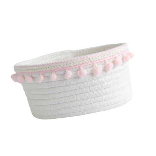 CIYODO Cotton Rope Aufbewahrungskorb Mit Haarball-design Für Schreibtisch Mittelgroßer Organizer Für Persönliche Dinge Und Für Zuhause Und Büro von CIYODO