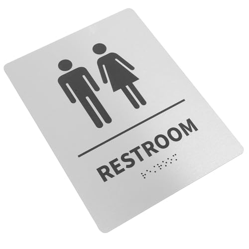 CIYODO Barrierefreies Toilettenschild mit Brailleschrift Selbstklebend Robustes Aluminiumschild für Büro Zuhause Wc Beschilderung Leicht Montierbar Modernes Design CIYODO Barrierefreies Toilettenschild mit Brailleschrift Selbstklebend Robustes Aluminiumschild für Büro Zuhause Wc Beschilderung Leicht Montierbar Modernes Design von CIYODO