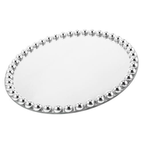 CIYODO Dekorativer Runder Spiegel Tablett Organizer Schmuck und Kosmetikhalter Vielseitiges Serviertablett Silberne Ablage für Wohnzimmer Schlafzimmer Badezimmer und Festliche Anlässe CIYODO Dekorativer Runder Spiegel Tablett Organizer Schmuck und Kosmetikhalter Vielseitiges Serviertablett Silberne Ablage für Wohnzimmer Schlafzimmer Badezimmer und Festliche Anlässe von CIYODO