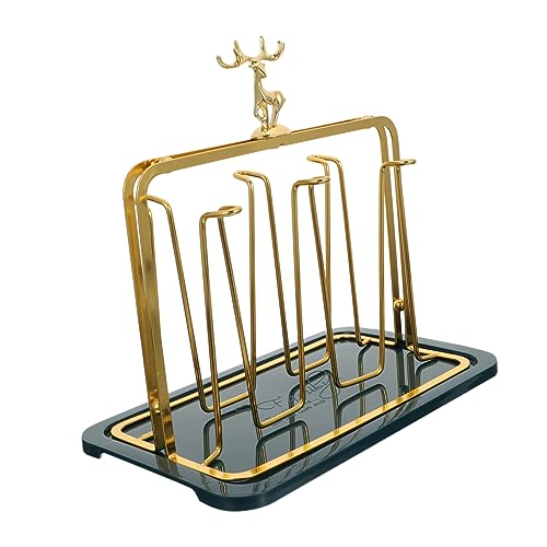 CIYODO Desktop Cup Organizer mit Tray aus Robustem Ständer für Küchenablage Eleganter Aufbewahrungshalter für Trinkgläser für Wohnzimmer und Büro CIYODO Desktop Cup Organizer mit Tray aus Robustem Ständer für Küchenablage Eleganter Aufbewahrungshalter für Trinkgläser für Wohnzimmer und Büro von CIYODO