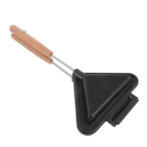 CIYODO Doppelseitige Sandwich Bratpfanne aus Gussaluminium mit Holzgriff Multifunktionale Pfanne für Toast und Sandwiches zu Reinigen für Zuhause und Camping von CIYODO