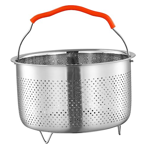 CIYODO Edelstahl Dampfgarer mit Hitzebeständigem Griff Dampfeinsatz für Reiskocher Gleichmäßige Dampflöcher Gesundes Kochen mit Dampf Multifunktions Dämpfkörbchen für Küche und von CIYODO