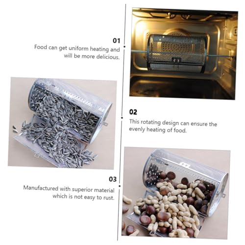 CIYODO Edelstahl Drehbarer Grillkorb für Pommes Gemüse und Nüsse Rotation Gleichmäßiges Rösten Universeller Grill Backkorb Langlebiges Grillzubehör CIYODO Edelstahl Drehbarer Grillkorb für Pommes Gemüse und Nüsse Rotation Gleichmäßiges Rösten Universeller Grill Backkorb Langlebiges Grillzubehör von CIYODO