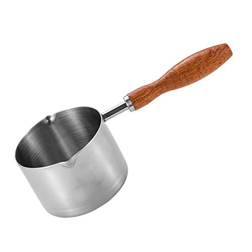 CIYODO Edelstahl Milchtopf Klein mit Ergonomischem Griff Multifunktionaler Mini Soßentopf für Induktion Leicht Platzsparend zum Erwärmen von Milch Wasser und Eiern von CIYODO