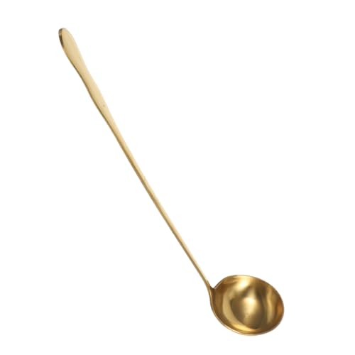 CIYODO Edelstahl Suppenkelle mit Langem Griff Goldene Servierlöffel für Soßen Heißes Öl und Suppen Hitzebeständig Rostfrei Vielseitiges Küchengerät für Sicheres Kochen von CIYODO