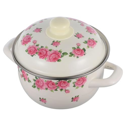 CIYODO Kleiner Emaille-suppentopf 18cm Auflauftopf Deckel Thermobehälter Für Lebensmittel Für Herd Vielseitig Und von CIYODO