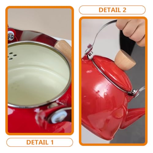 CIYODO Emaillierter Wasserkocher Retro design Robuster Emaille teekessel mit Feiner Ausgusstülle Hitzebeständig und Vielseitig für Herd Induktionsherd und Teeliebhaber Zufällige Farbe von CIYODO