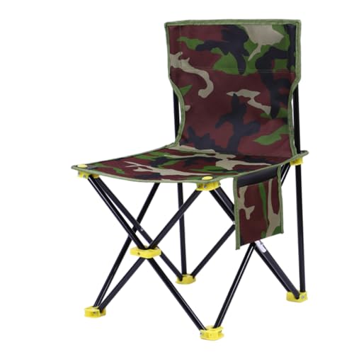 CIYODO Faltbarer Outdoor Campingstuhl Klapphocker mit Rückenlehne Leichter Angelstuhl aus Oxford und Stahlrahmen Kompakt Sitzfläche für Strand Garten Picknick Reise von CIYODO