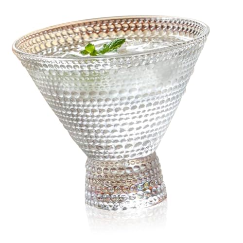 CIYODO Gehämmertes Glas Martini-weinglas Transparentes Cocktailglas mit Stiel Multifunktional Modisches Trinkglas für Weinliebhaber und Stilvolle Tischdekoration von CIYODO