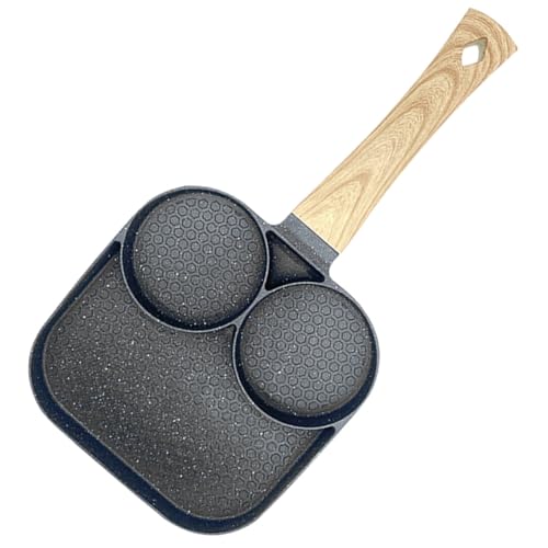 CIYODO Geteilte Eierpfanne Fächer Antihaft Omelettepfanne mit Hitzestreifen Induktionsherd Geeignet Komfortabler Griff für Spiegeleier Pfannkuchen Frühstück Küche von CIYODO