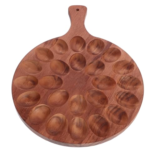 CIYODO Geteilte Eierplatte Party Tablett Teller Teufelseierbehälter Teufelseierplatten Teufel Eier Stehen Stehen Teufelsei-servierplatte Teuflische Eierplatte Eier-servierplatte Holz von CIYODO