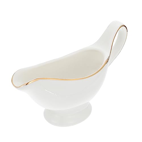 CIYODO Goldrand Saucier aus Keramik Eleganter Sauce Behälter für Dressings Gewürze und Soßen für Zuhause Restaurants und Besondere Anlässe Praktische Tischdekoration von CIYODO