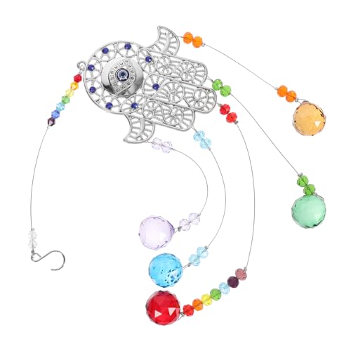 CIYODO Hängendes Kristalldekor mit Bösem Auge Feng Shui Ornament für Fenster Garten und Balkon Glasprisma mit Glücksbringer Funktion CIYODO Hängendes Kristalldekor mit Bösem Auge Feng Shui Ornament für Fenster Garten und Balkon Glasprisma mit Glücksbringer Funktion von CIYODO