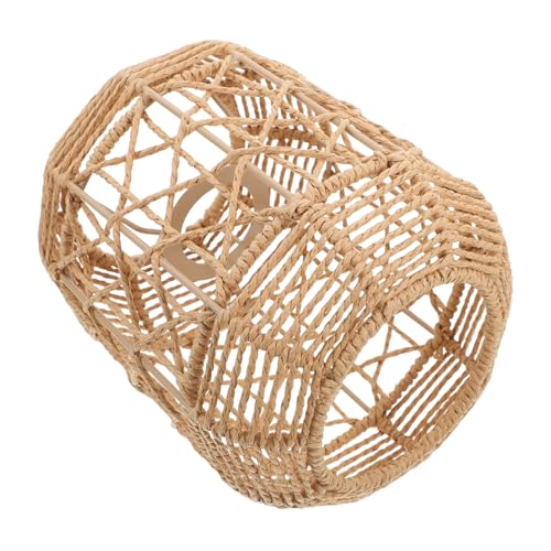 CIYODO Handgewebter Lampenschirm aus Papierseil Imitation Rattan Deckenleuchte Vintage Pendelleuchte für Esszimmer Wohnzimmer Teestube Dekorative und Langlebige Hängelampe von CIYODO