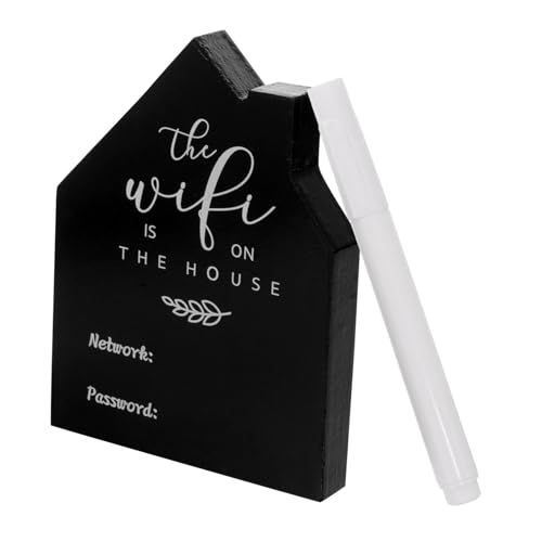 CIYODO Holz Wifi Passwortschild mit Ständer Abwischbare Kreidetafel für Zuhause und Büro Stilvolles Wifi Passwort Display Board Vielseitig für Bar Hotel und Arbeitsplatz von CIYODO