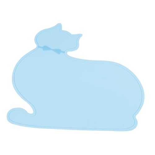 CIYODO Katzen-Tischset Matten Chat Fütterung Unterlage Silikon-Futtermatte Haustier Haustierfuttermatte Haustier Tischset Kieselgel Blau von CIYODO