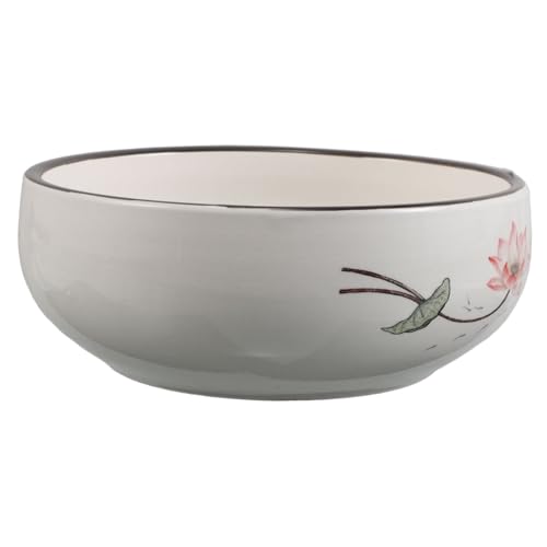 CIYODO Keramik Pflanzschale Lotusblume Hydroponischer Blumentopf Mittlere Stilvolle Wassernelke für Sukkulenten Zimmerpflanzen Tischdeko Wohnzimmer Büro von CIYODO